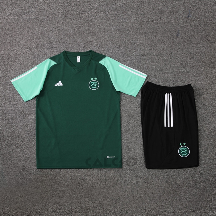 Tuta da Track Algeria Manica Corta 2023-2024 Verde - Pantaloncini
